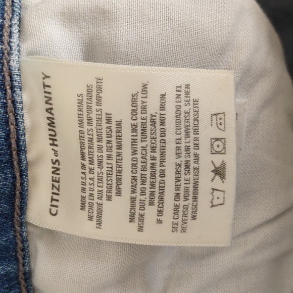 Citizens Of Humanity Size 25 Rocket Crop Midrise Skinny Distressed Blue Jeans - Picture 13 of 16